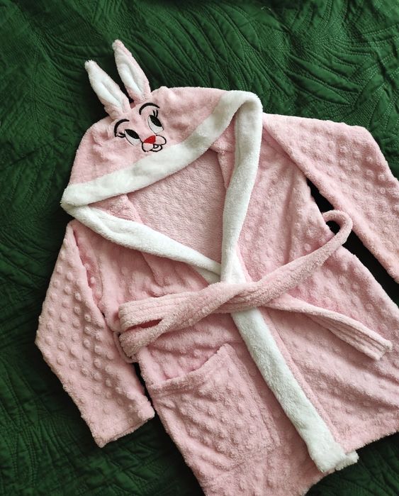 Szlafrok porannik podomka 104/110 króliczek królik zajączek zając