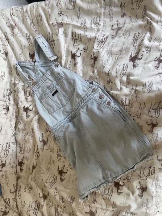 Dżinsowa sukienka ogrodniczka szelki 134 140