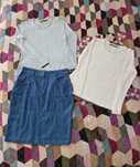 Conjunto: Saia L + 2 blusas básicas Caroll M