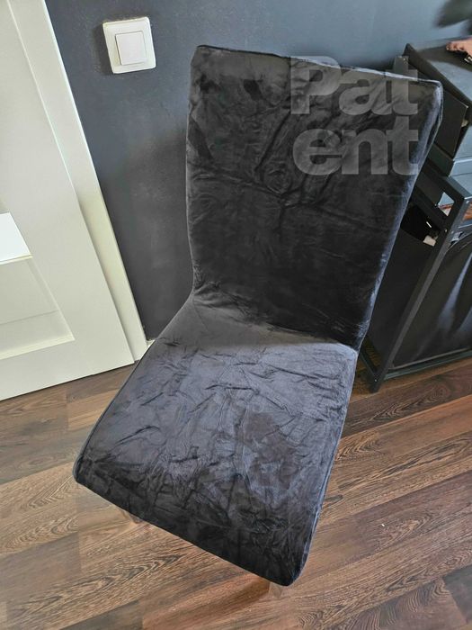 Pokrowce na krzesła miękkie welurowe czarne 4 sztuki welvet