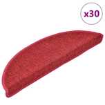 vidaXL Maty na schody 30 szt. Bordowo-czerwone 56x17x3 cm