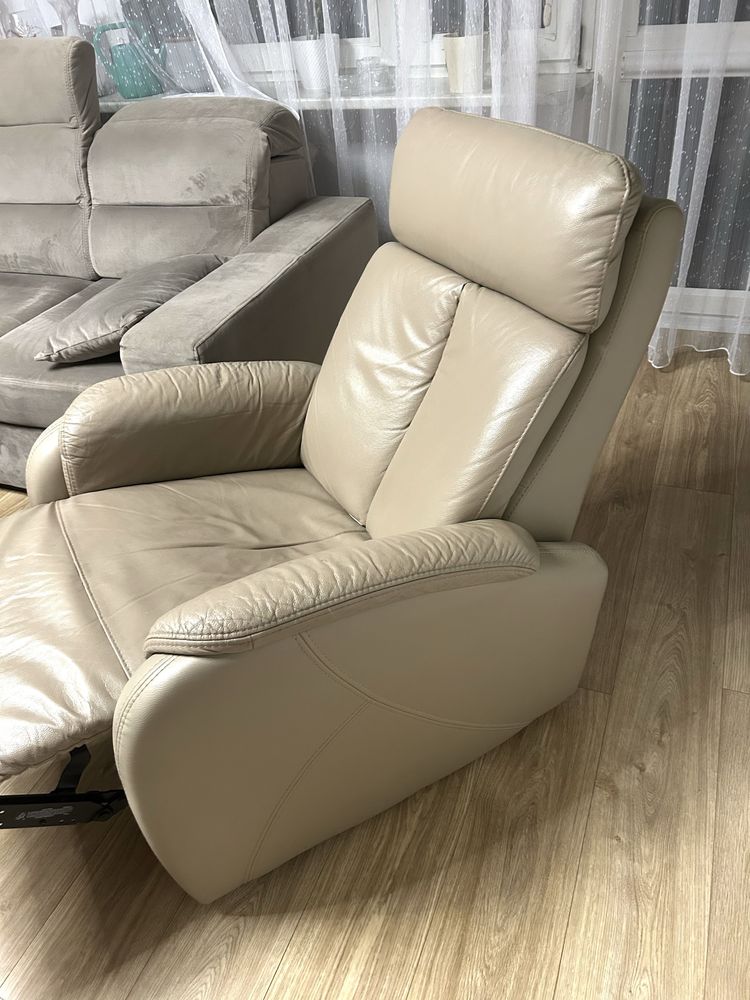 Komplet Relax skóra naturalna Domoteka - Sofa 2 osobowa+ 2 fotele