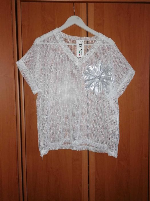 Bluzka damska, Nowa, siateczka, rozmiar 44/46