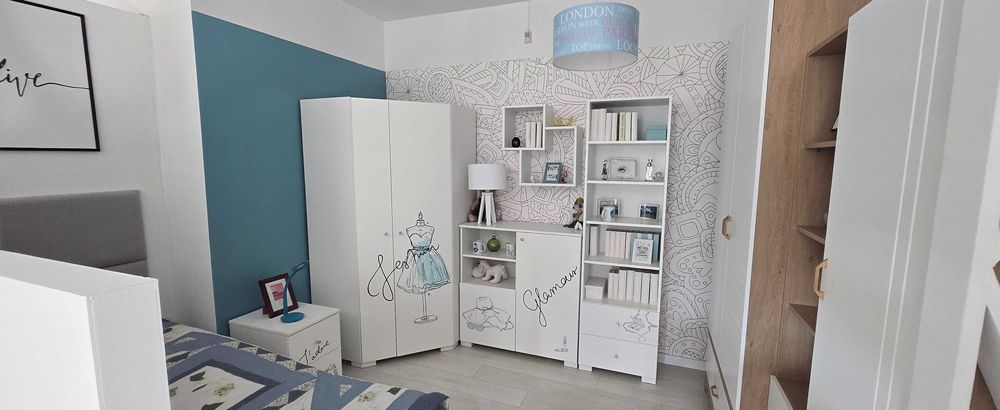 MEBLIK FASHION szafa narożna regał niski i wysoki box półka lampa