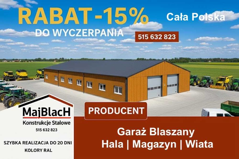 Kolory RAL WIATA Ocynkowana /GARAŻ BLASZANY/Zadaszenie  - Maj-Blach