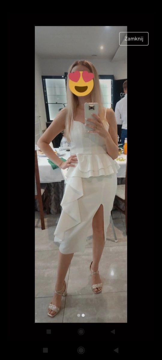 Biała sukienka midi ASOS