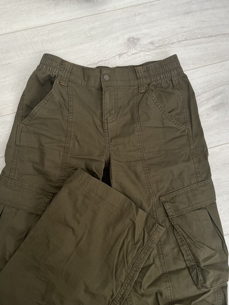 spodnie cargo khaki h&m