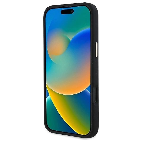 Guess GUHCP16SM4DGPK iPhone 16/6.1" czarny/black hardcase Silicone Log