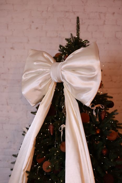 Бант на ялинку,бантик на ялинку,бант на едку , новорічний бант,бантики