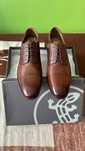 Salamander eleganckie buty męskie koniakowe 100% skórzane roz. 45