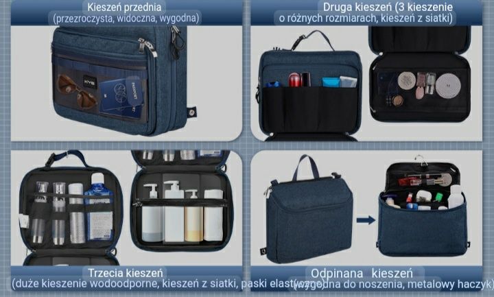 Kosmetyczka turystyczna KYG 2 w 1 , wodoodporna 3 części okazja