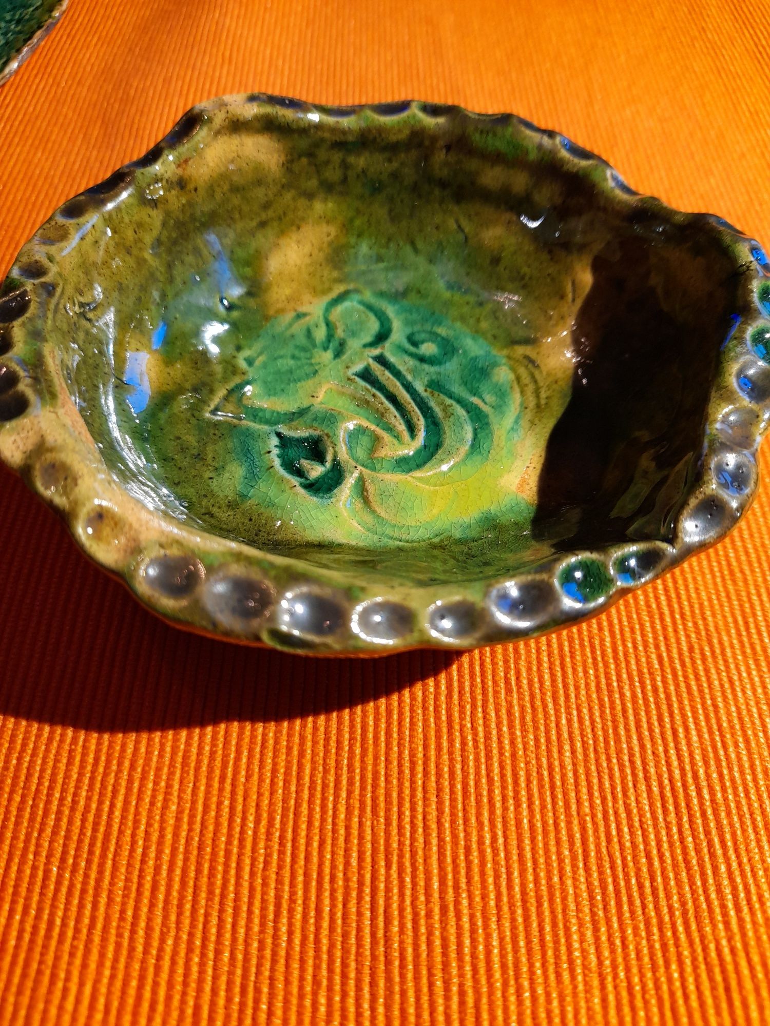 Świecznik miseczka gliniana ceramika handmade