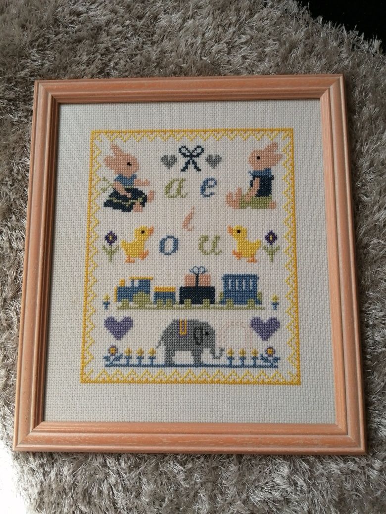 Quadro de ponto de cruz para criança - 30*35cm