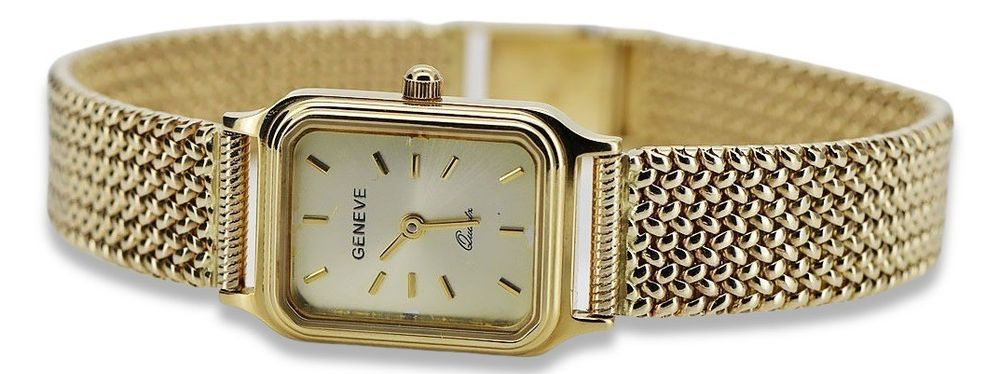 Złoty damski zegarek z bransoletą 14k Geneve lw023y&lbw003y Katowice