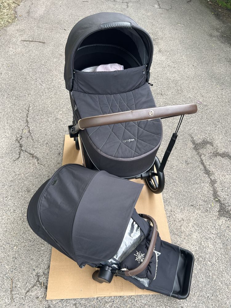 Cybex priam rose gold сайбекс коляска візок дитячий 2 в 1