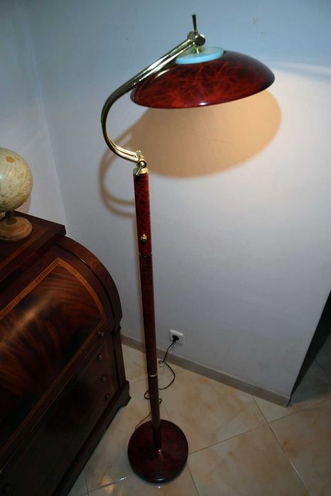 Candeeiro Pé Halogénio Castanho