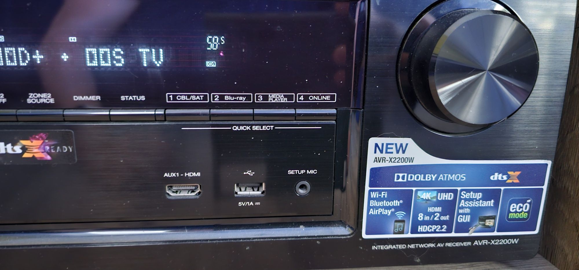 Denon AVR-X2200W 7.2 Amplituner sieciowy 125W 7 kan Dolby Atmos iDTS:X