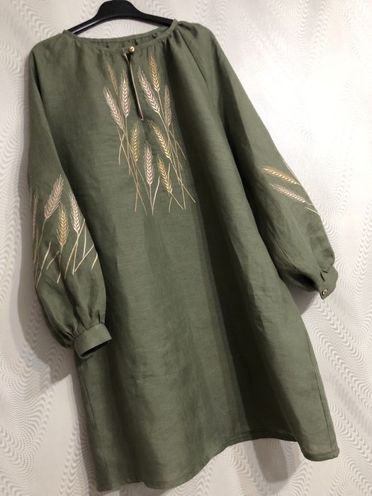 Вишита сукня-сорочка льон 48-50р