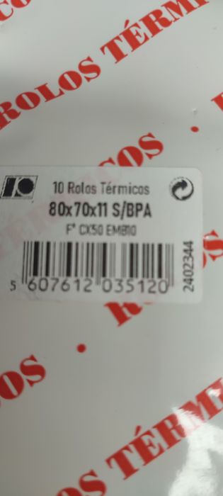 Rolos térmicos para impressora de talões