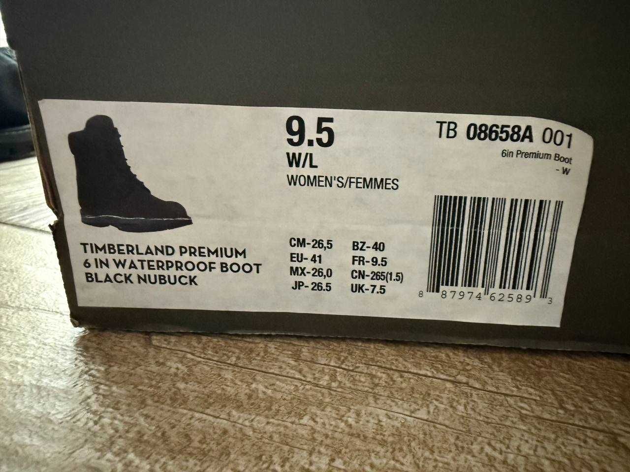 Черевики чорні жіночі Timberland Premium 6-Inch Waterproof, р-р 40-41