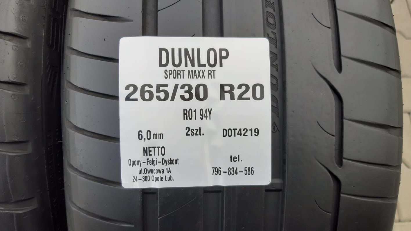 Opony Dunlop 265 30 R20