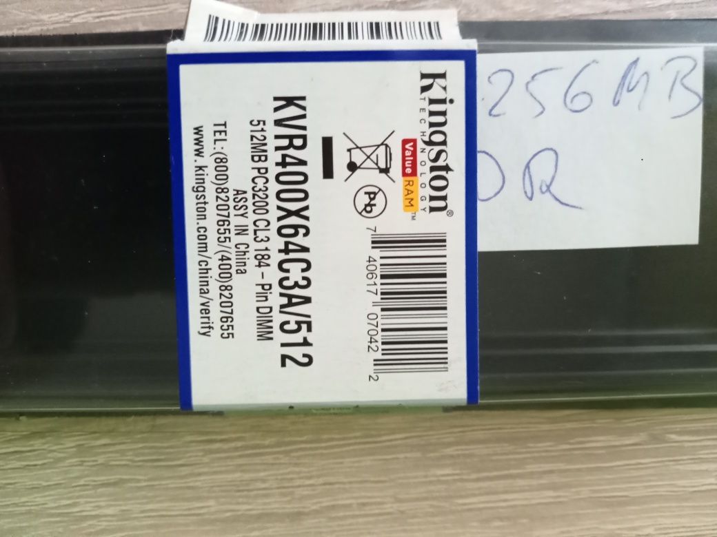 Pamięć RAM DDR Kingston 2 x 256 MB PC 3200