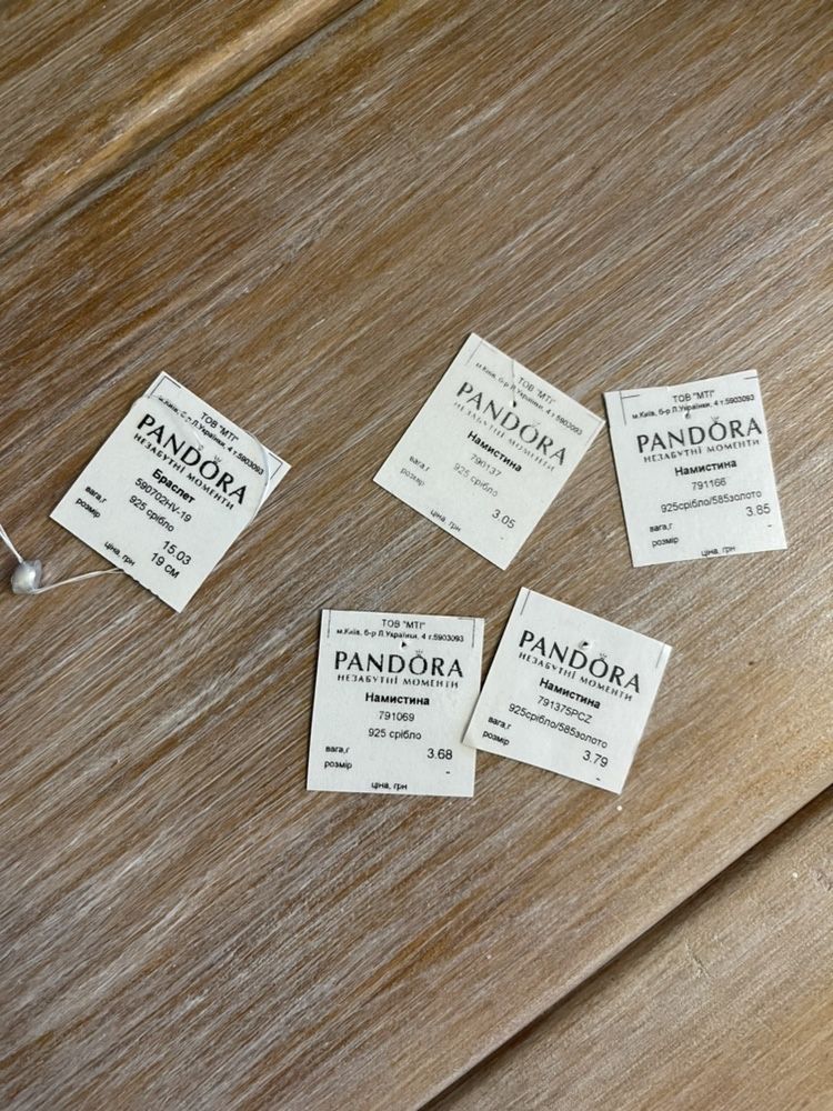 Шармы Pandora золото, срібло, мурано ОРИГИНАЛ