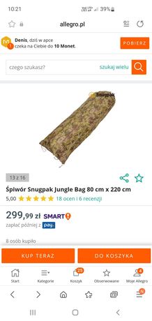 Śpiwór  Snugpak Jungle bag 80cm x 220cm