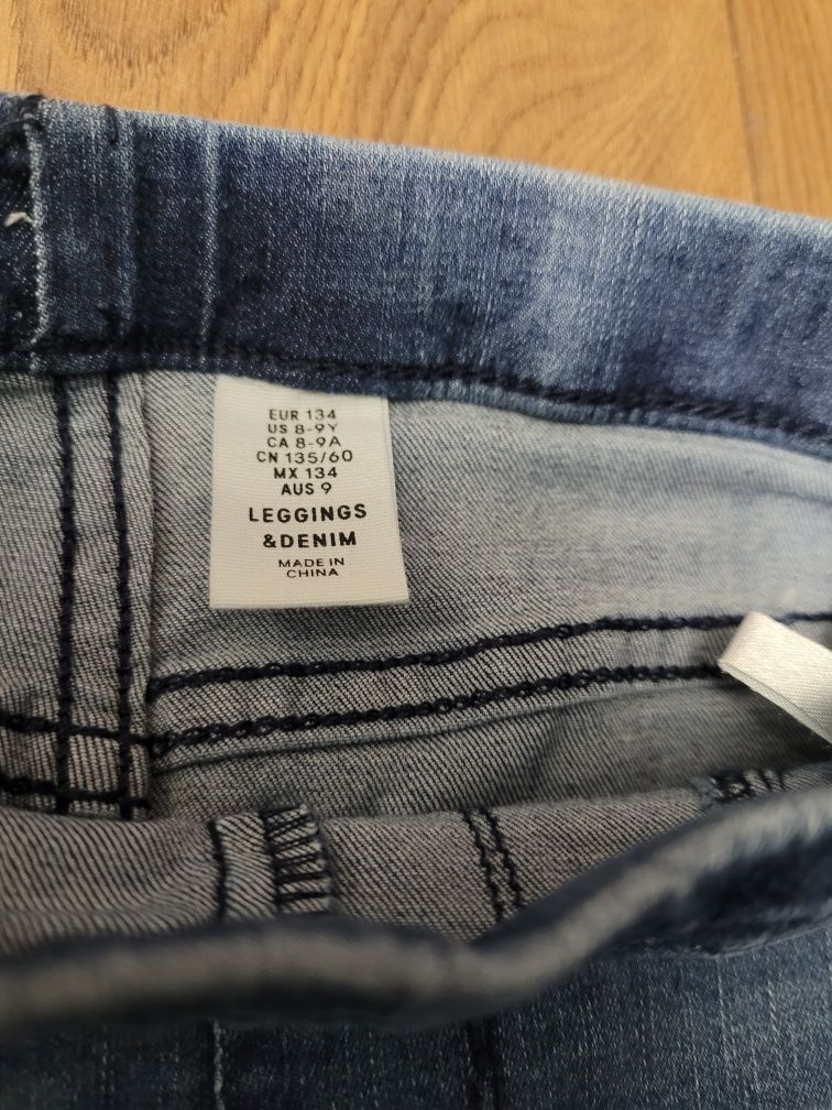 Spodnie jeans joggery H&M rozm. 134