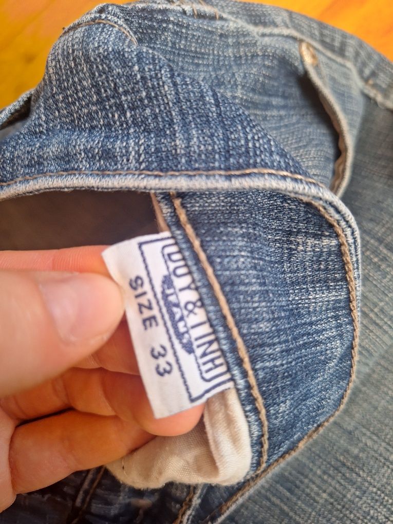 Spodnie jeansowe rozmiar 33 meskie szerokie na rapera baggy vintage la
