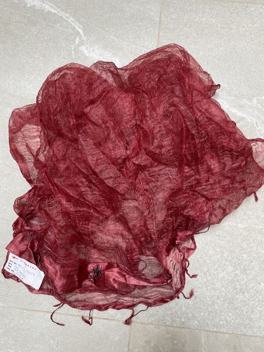 Burgunowy jedwabny szal