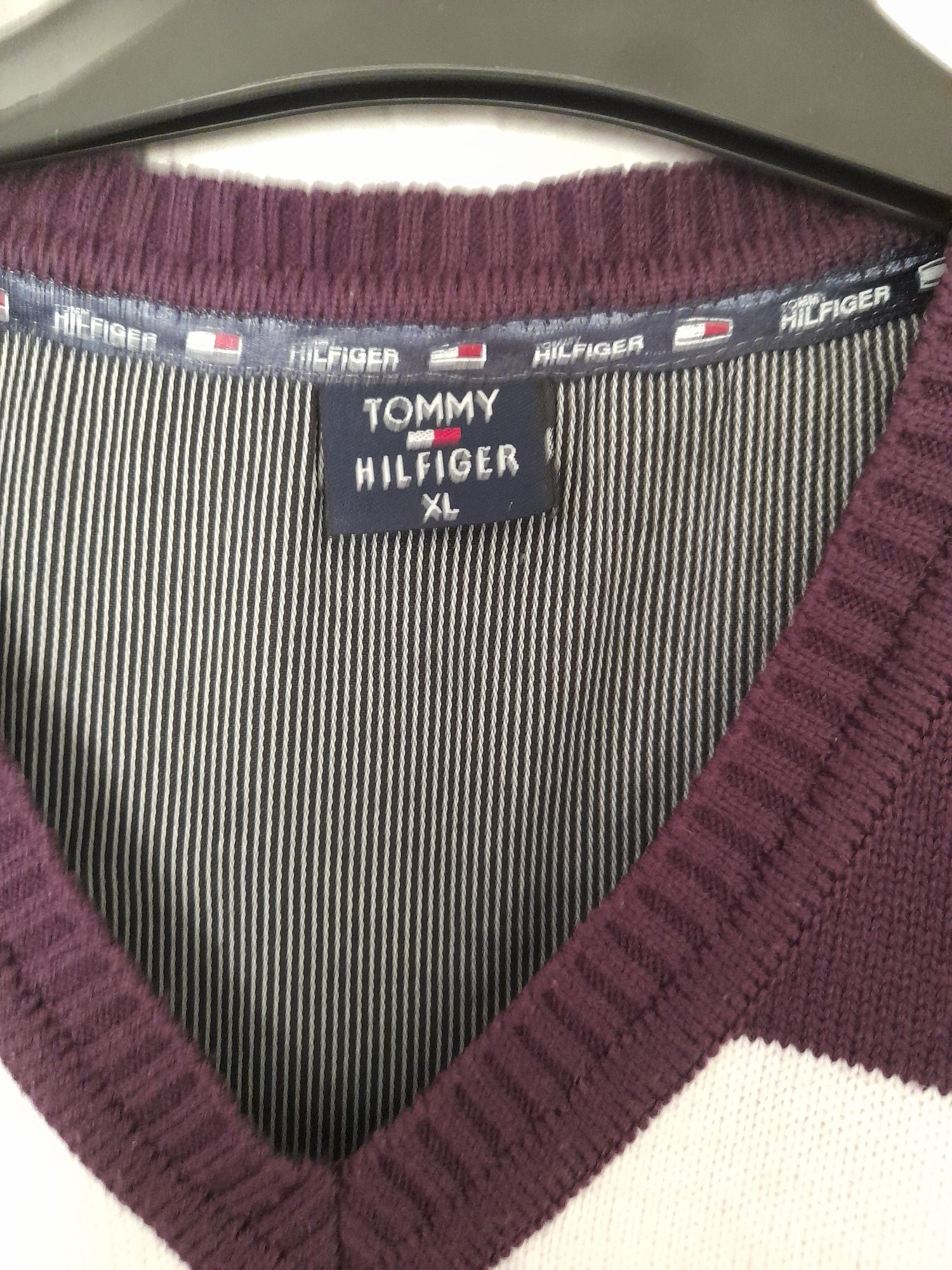 Sweter męski pasy Tommy Hilfiger XL