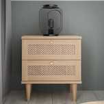 FORTE Calasetta Stolik nocny z dwoma szufladami 50cm x 61cm x 35cm