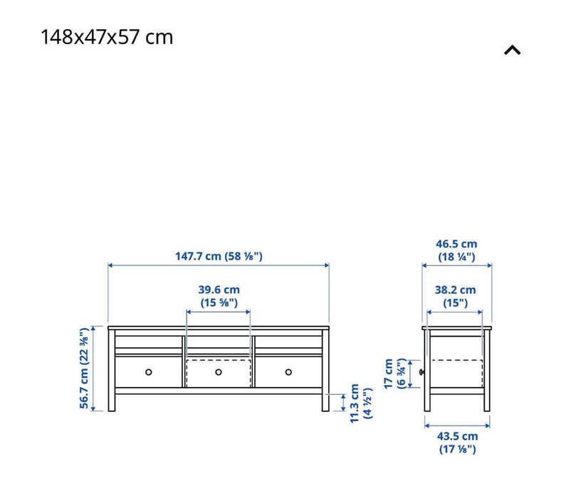 Móvel TV Hemmes iKea - preto/castanho