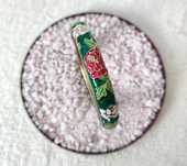 Zielona bransoleta bransoletka bangla kwiaty róże wzór floral retro