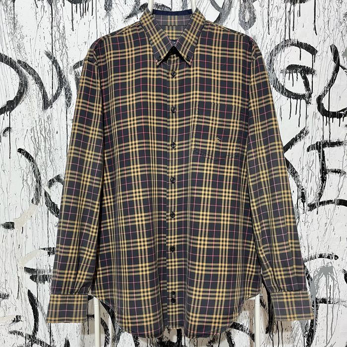 Сорочка burberry вінтажна, оригінал, чоловіча, повна клітинка
