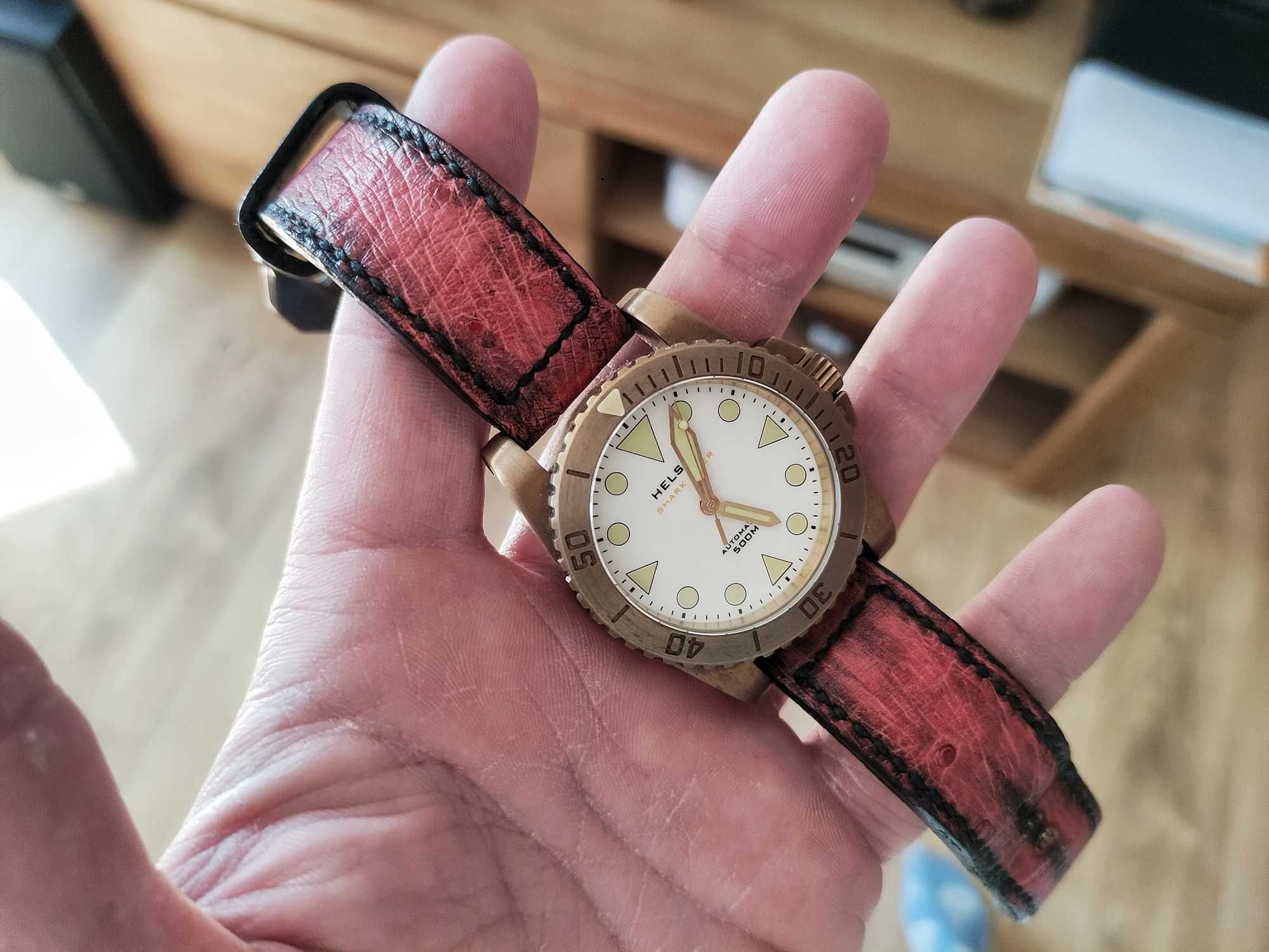 Zegarek Helson Shark Diver LE 42mm brass mosiądz bronze brąz