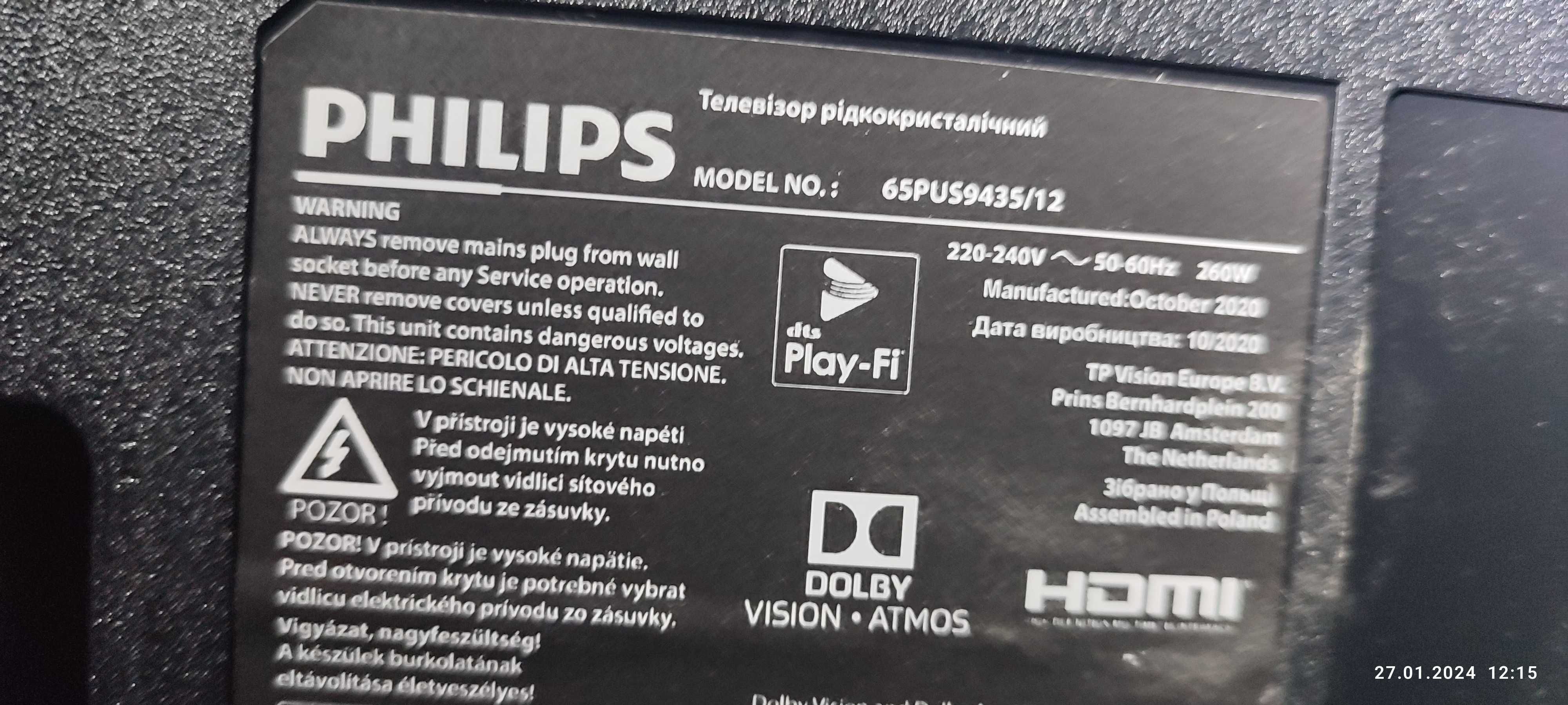 Telewizor Philips 65PUS9435/12