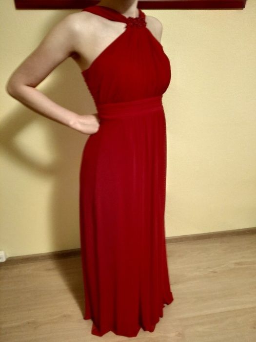 Suknia wieczorowa, piękna soczysta czerwień, na wesele, rozm. 36