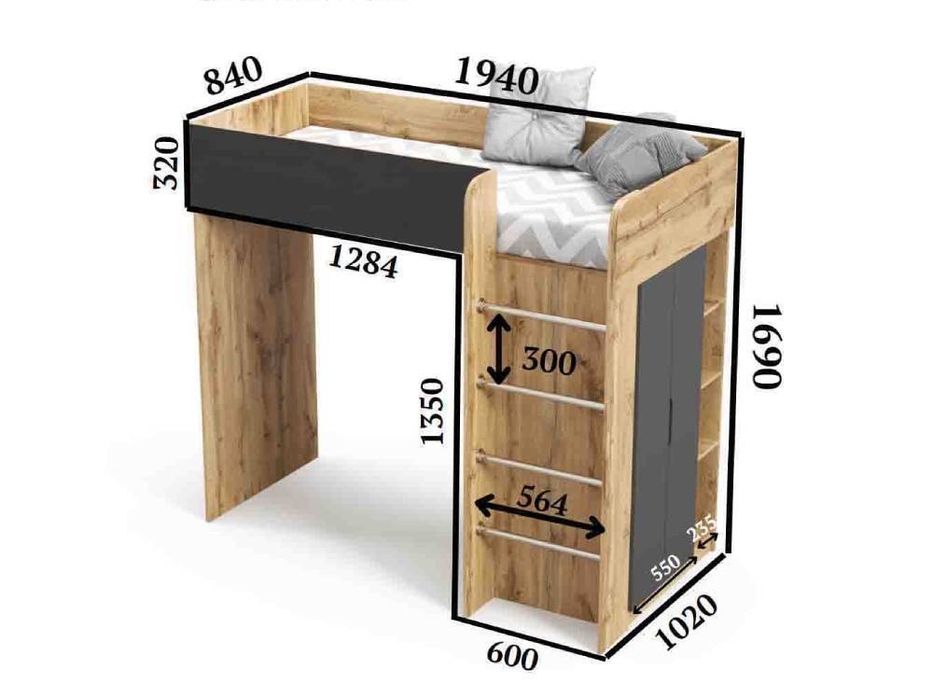 Вінниця. Продам дитяче ліжко горище разом з матрацом