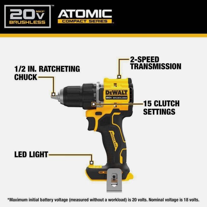 Акумуляторний безщітковий набір шуруповертів DEWALT DCK225D2 20V MAX