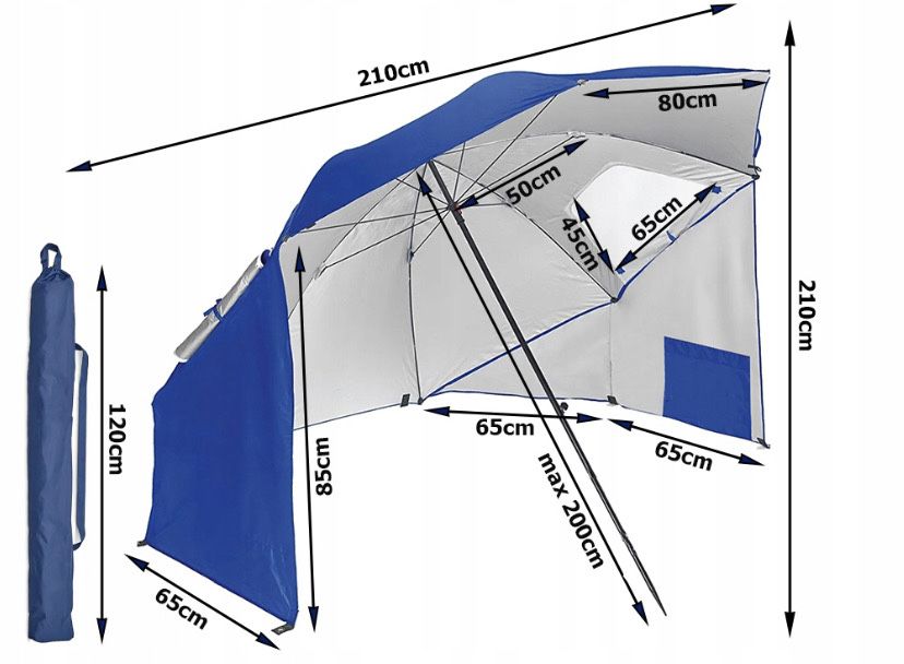 Parasol namiot ogrodowy plażowy duży 240 cm