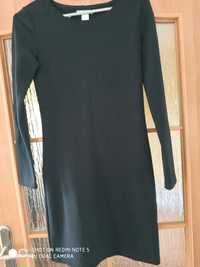 Sukienka H&M mała czarna r. XS jesienna zimowa grubszy materiał mini