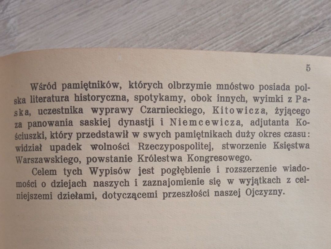 Wypisy historyczne z dziejów ojczystych.