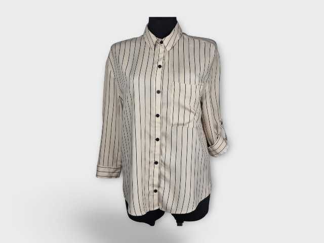 Koszula Bershka M 38 beżowa w paski wiskoza elegancka