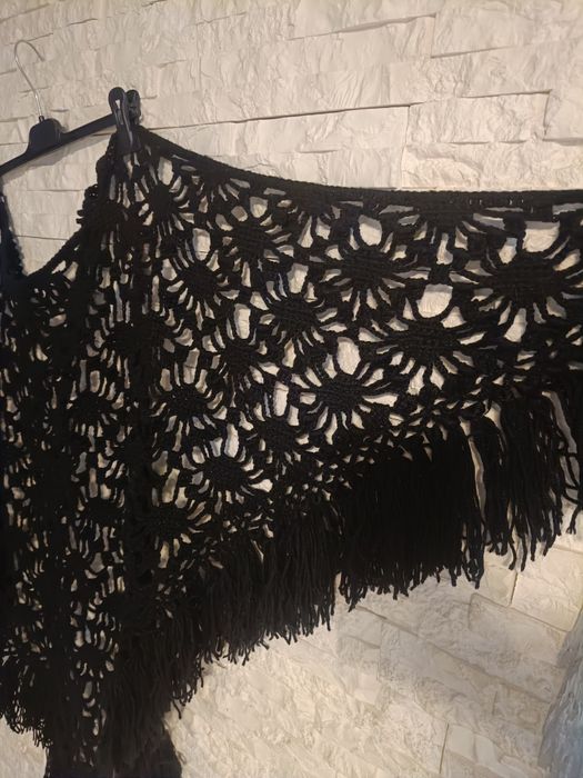 Handmade ręcznie robiona chust na szydełku stan nowy bez metki piękny