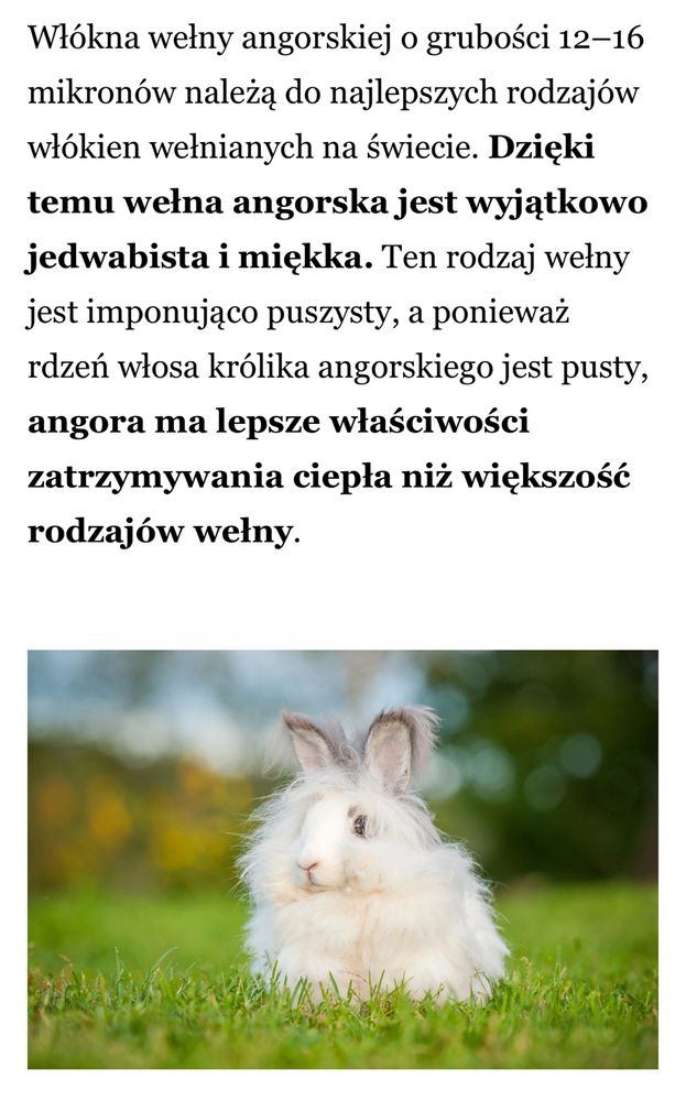 Rękawice jednopalczaste • Białe • 100% wełna angora • rozm. S-M