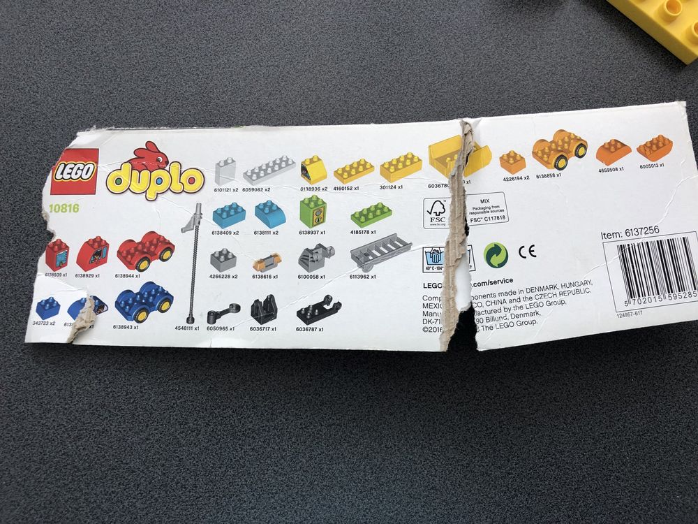 Lego duplo 10816 moje pierwsze pojazdy straż wywrotka klocki auta