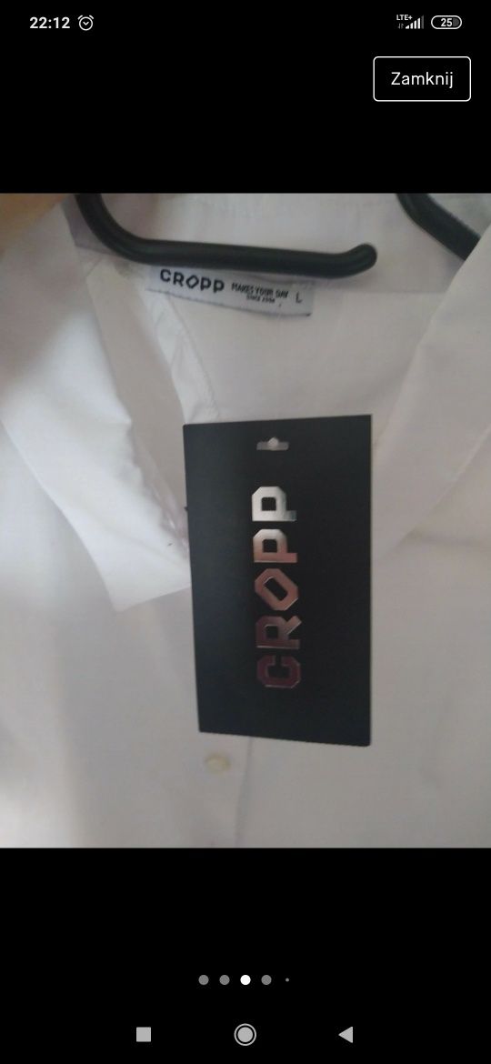 Biała koszula Cropp L z metką, z falbankami