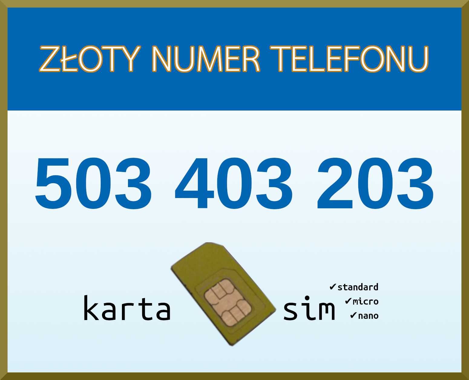 złoty numer telefonu komórkowego - karta SIM 3w1 standard micro nano